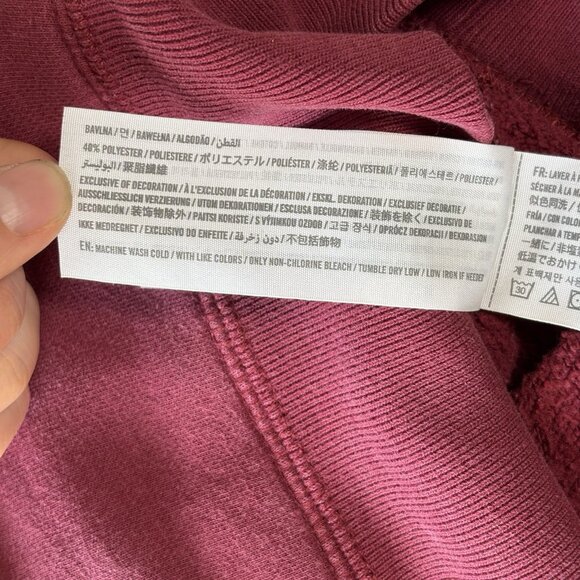 Y2K Hollister Hoodie XS Burgundy Pullover Sweatshirt USA California Embroidered - Picture 13 of 16